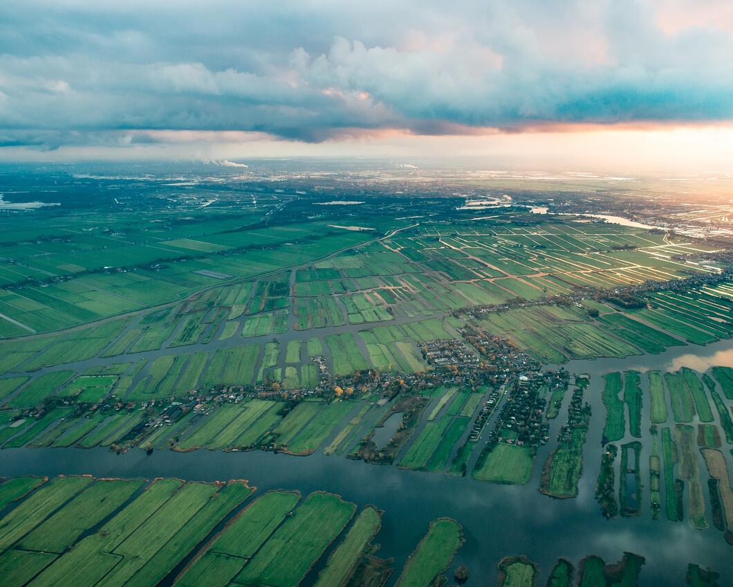 Luchtfoto van Nederlandse akkers